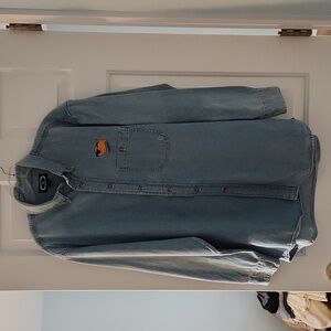 Men's sized large long sleeve denim shirt
